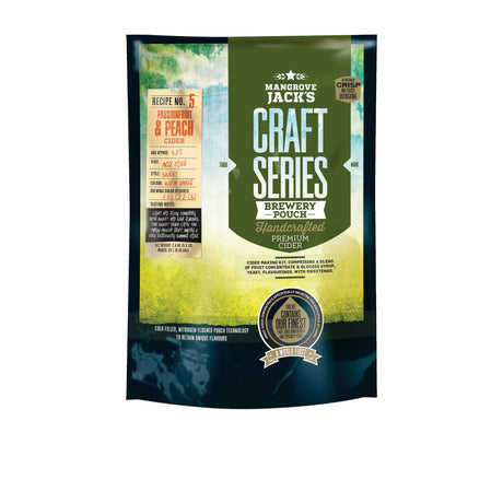 Mangrove Jack's Craft Series Brewery Pouch Peach and Passionfruit Cider - Image 01