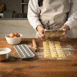 Marcato Raviolo Tray 24 Hole Square with Rolling Pin - Image 04