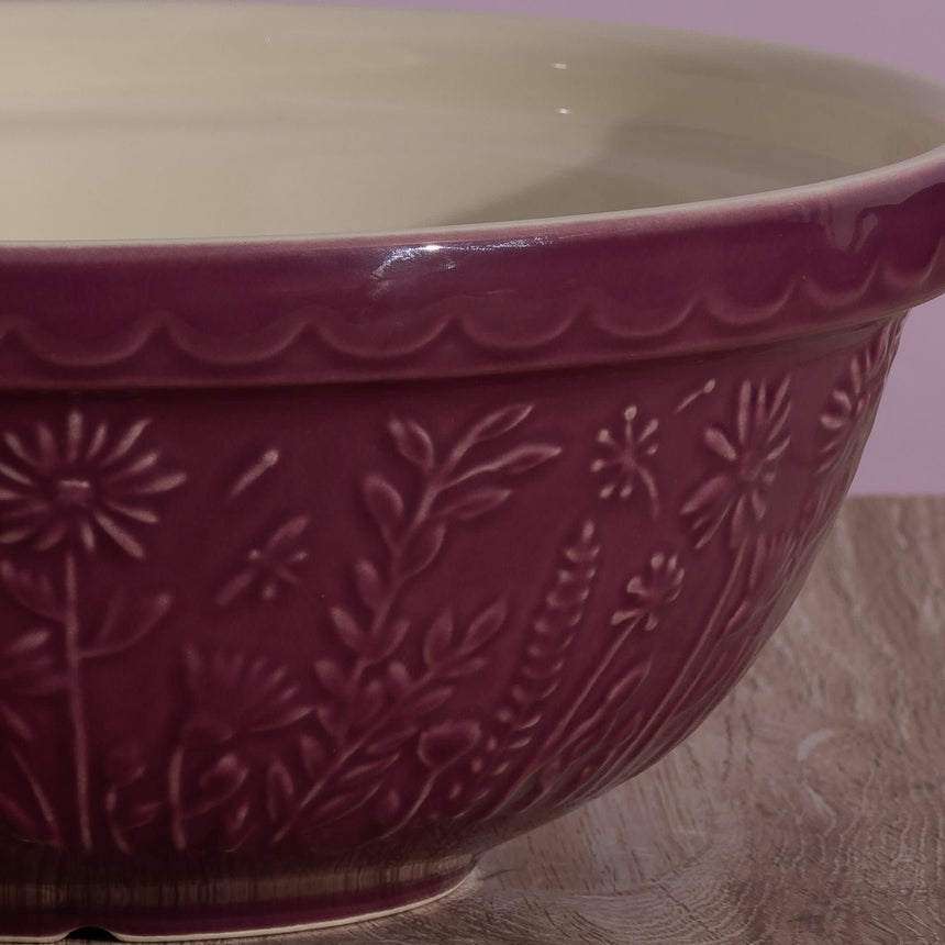 Mason Cash In The Meadow Daisy Mixing Bowl 26cm - 2.7L Purple - Image 06