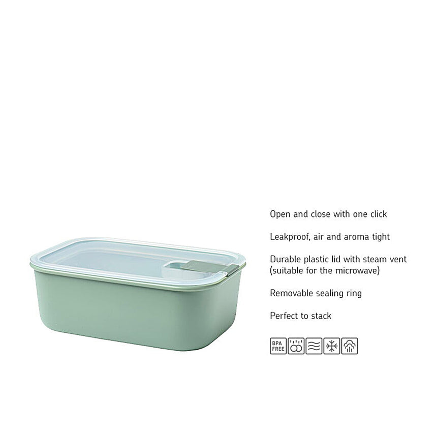 Mepal Easy Clip Rectangular Storage Box 700ml Nordic in White - Image 03