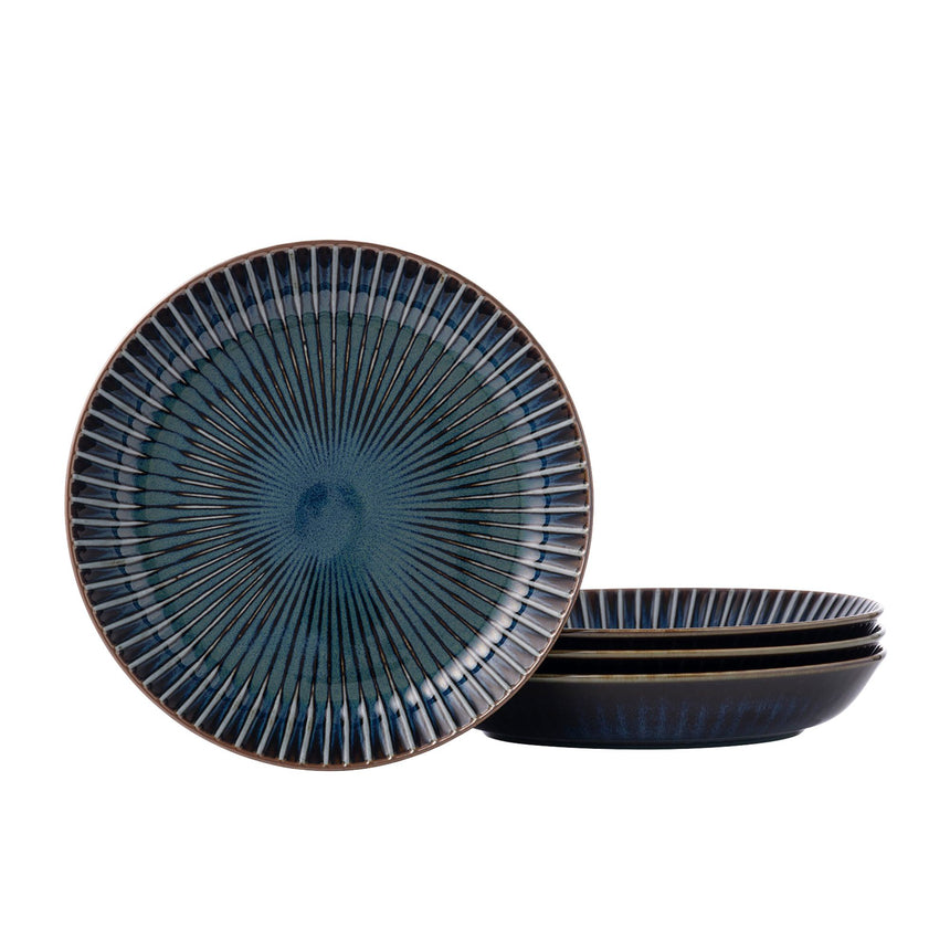 Minoru Touki Sendan Deep Plate Set of 4 Midnight in Blue - Image 01