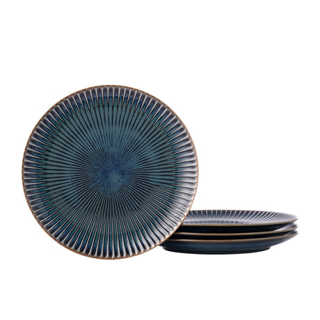 Minoru Touki Sendan Lunch Plate Set of 4 Midnight in Blue - Image 01