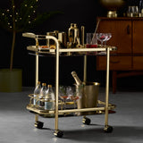 Windsor Bar Cart with Bottle Holder Gold in Black - Image 03