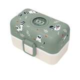 Monbento Tresor Graphic Kids Lunch Box 800ml Green Raccoon - Image 01