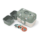 Monbento Tresor Graphic Kids Lunch Box 800ml Green Raccoon - Image 02