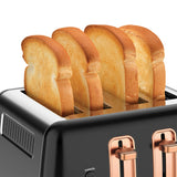 Morphy Richards Ascend Rose Gold 4 Slice Toaster Matte in Black - Image 02