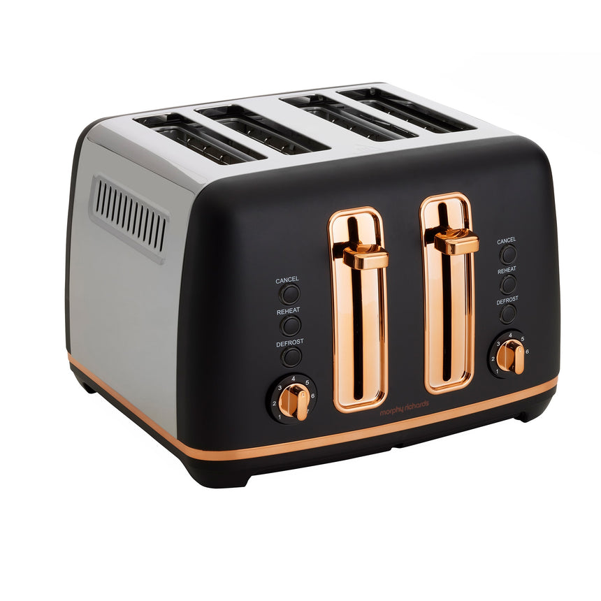 Morphy Richards Ascend Rose Gold 4 Slice Toaster Matte in Black - Image 04