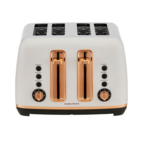 Morphy Richards Ascend Rose Gold 4 Slice Toaster Matte in White - Image 01