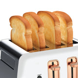 Morphy Richards Ascend Rose Gold 4 Slice Toaster Matte in White - Image 02