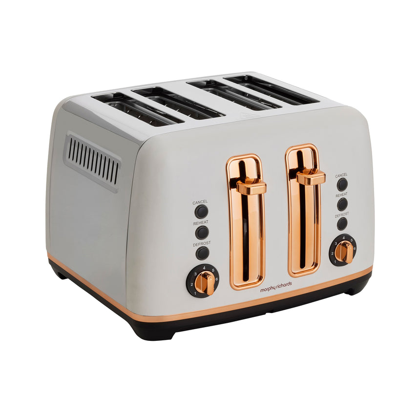 Morphy Richards Ascend Rose Gold 4 Slice Toaster Matte in White - Image 04