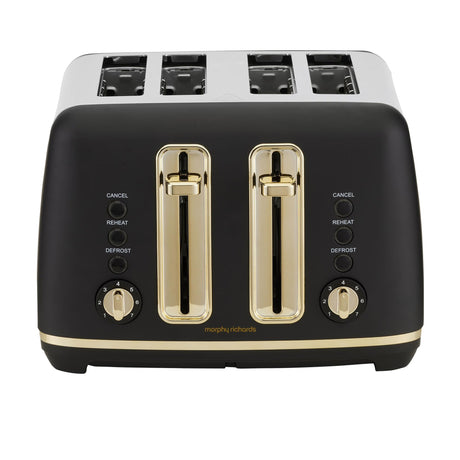 Morphy Richards Ascend Soft Gold 4 Slice Toaster Satin in Black - Image 01