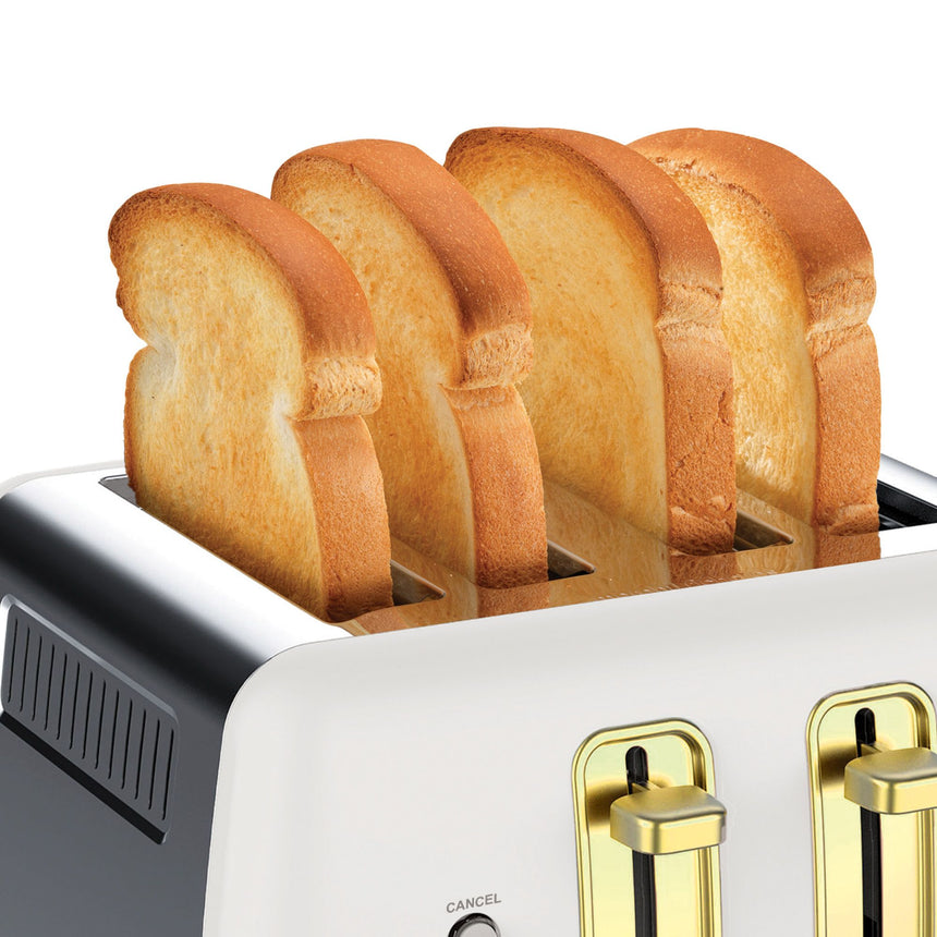 Morphy Richards Ascend Soft Gold 4 Slice Toaster in White - Image 03