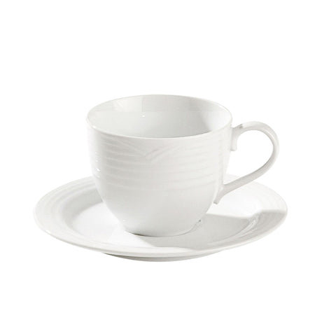 Noritake Arctic Tea Cup and Saucer 240ml White - Image 01