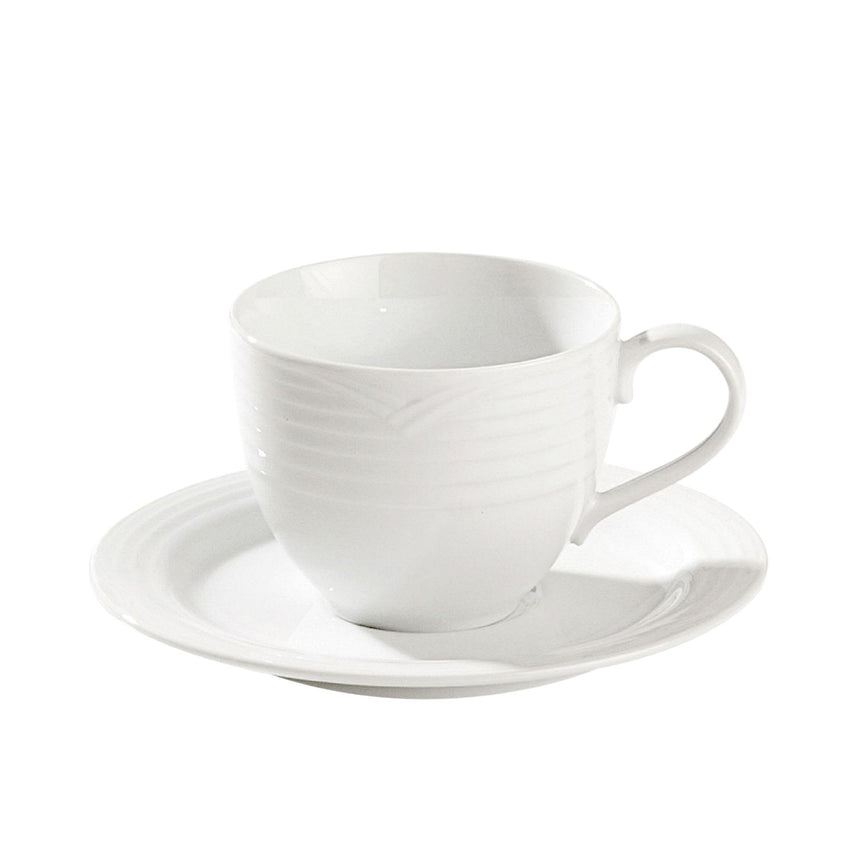 Noritake Arctic Tea Cup and Saucer 240ml White - Image 01