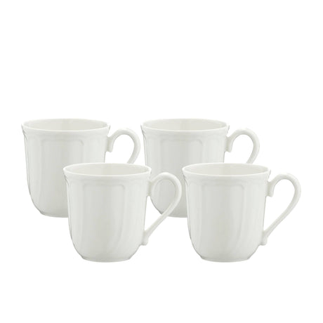 Noritake Baroque Mug 325ml Set of 4 White - Image 01