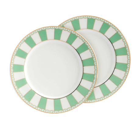 Noritake Carnivale Cake Plate 16cm Set of 2 Apple Green - Image 01