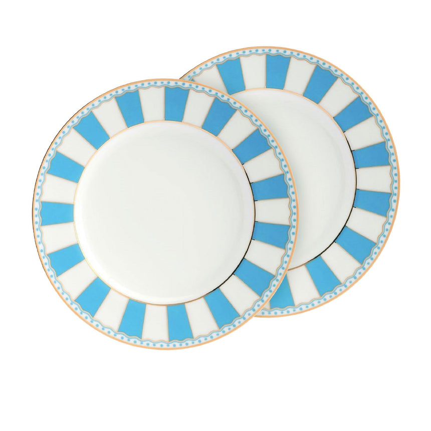 Noritake Carnivale Cake Plate 16cm Set of 2 Light Blue - Image 01