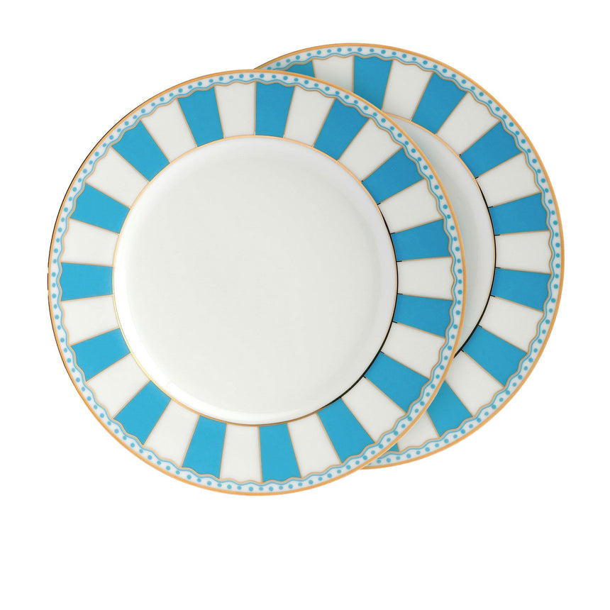 Noritake Carnivale Cake Plate 21cm Set of 2 Light Blue - Image 01