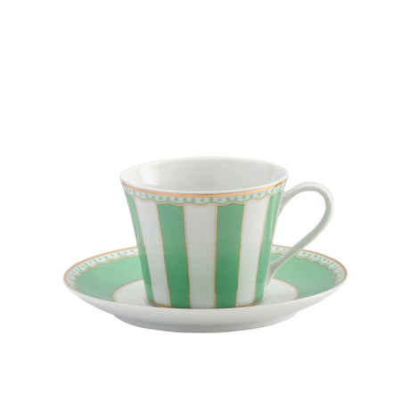 Noritake Carnivale Cup and Saucer 220ml Apple Green - Image 01