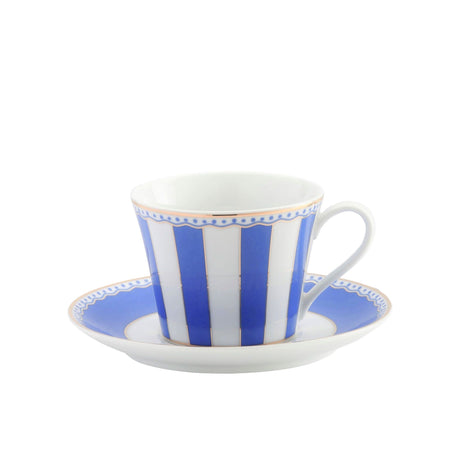 Noritake Carnivale Cup and Saucer 220ml Dark Blue - Image 01