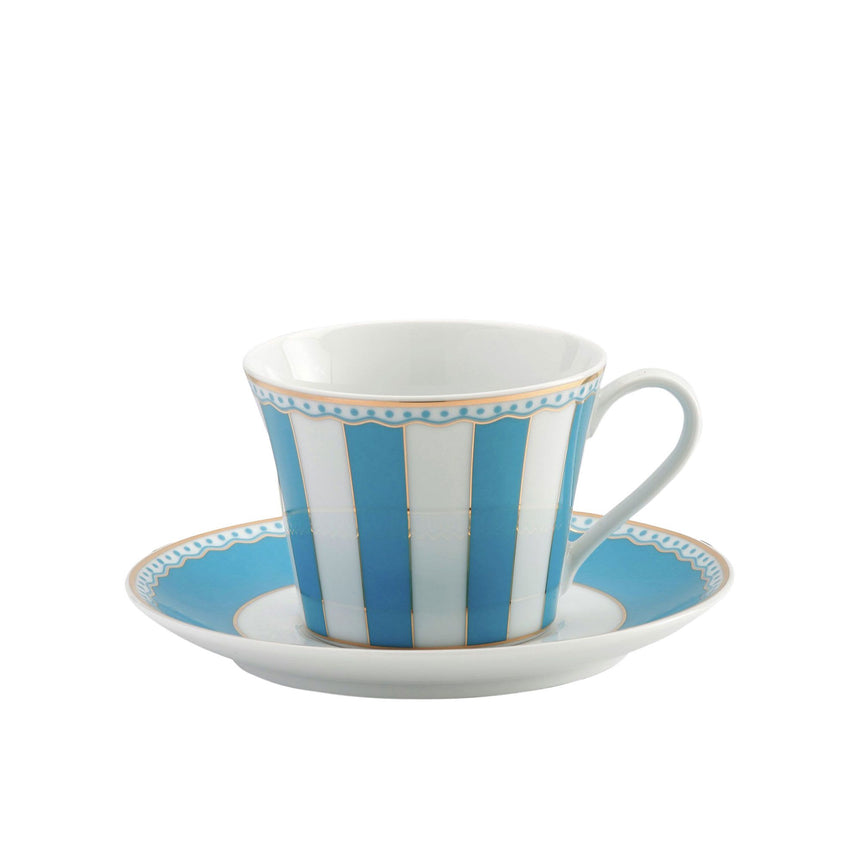 Noritake Carnivale Cup and Saucer 220ml Light Blue - Image 01