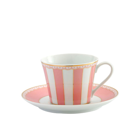 Noritake Carnivale Cup and Saucer 220ml Pink - Image 01