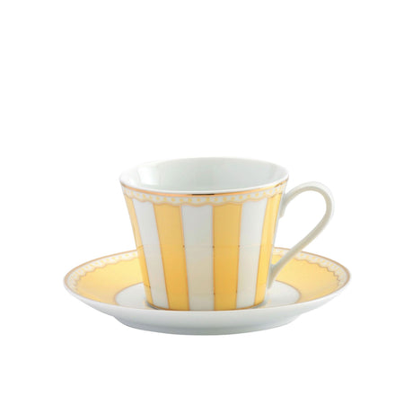 Noritake Carnivale Cup and Saucer 220ml Yellow - Image 01