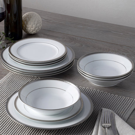 Noritake Charlotta Platinum Dinner Set 12 Piece - Image 02