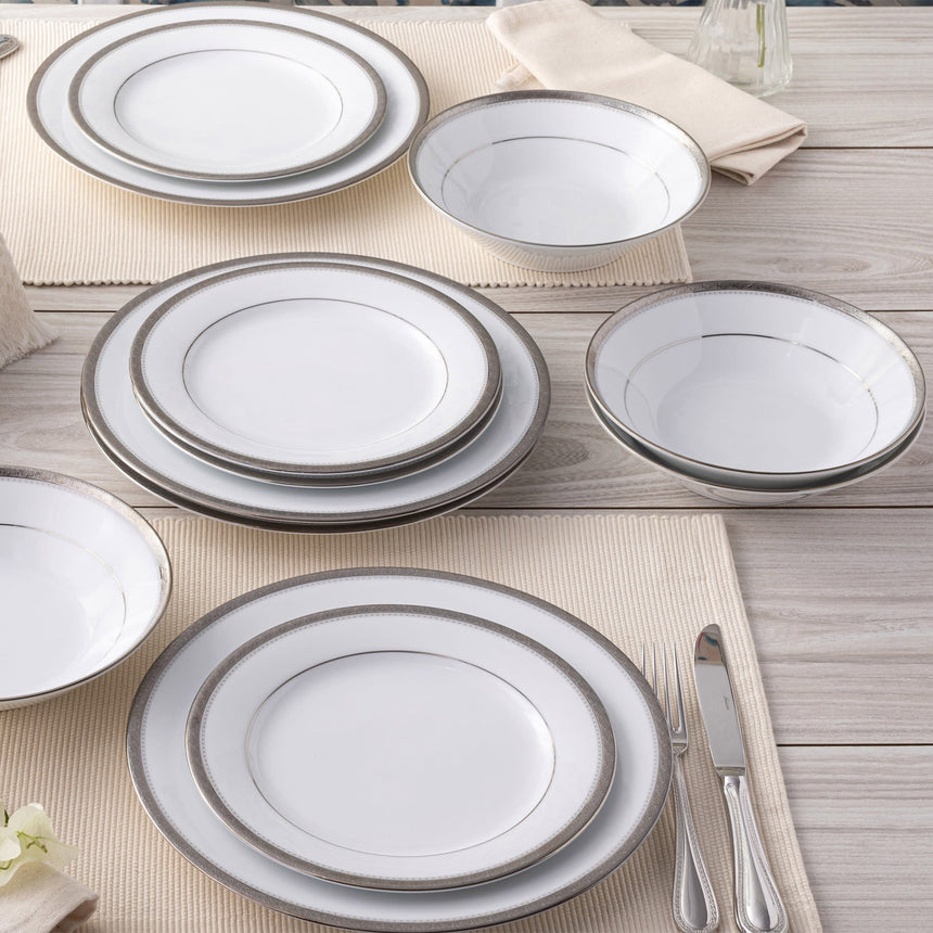 Noritake Charlotta Platinum Dinner Set 12 Piece - Image 03