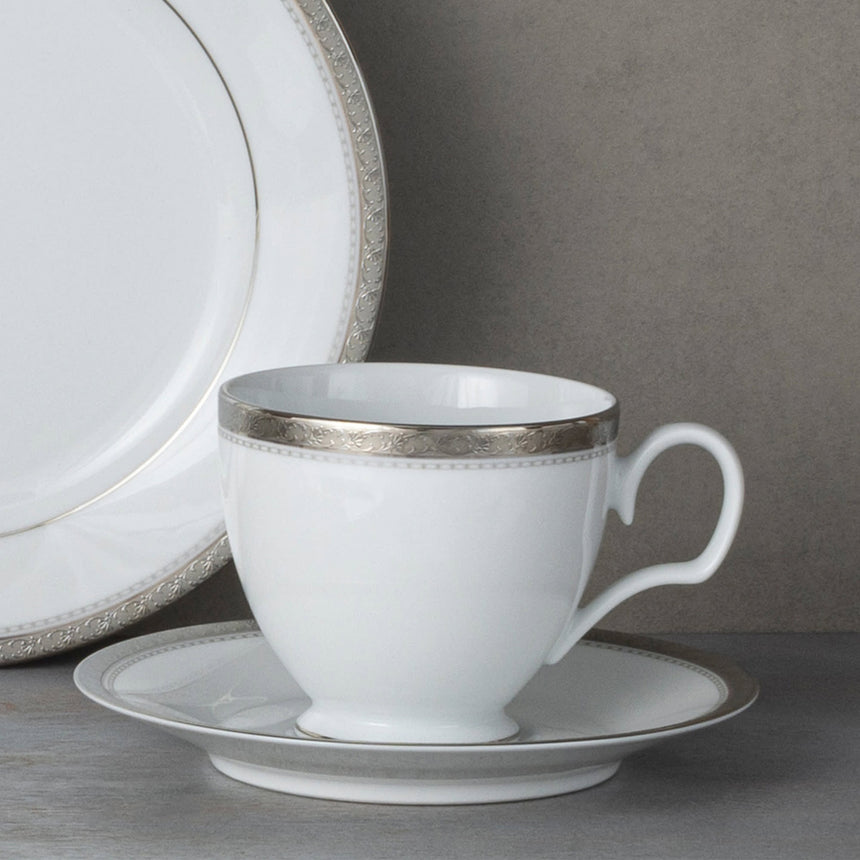 Noritake Charlotta Platinum Tea Cup and Saucer 250ml - Image 06