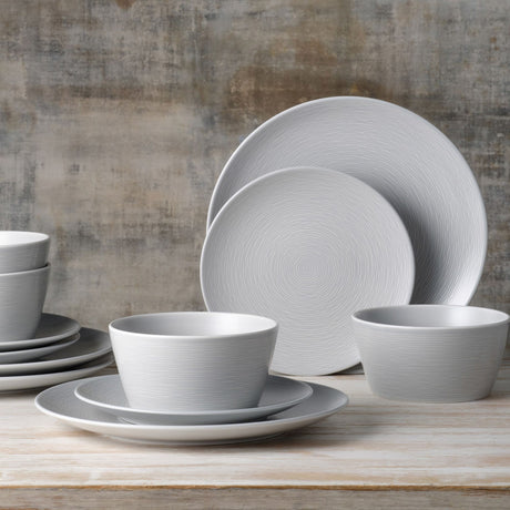 Noritake Grey on Grey Swirl 12 Piece Dinner Set - Image 02