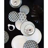 Japanese Collection Komon Porcelain Entree Plate Set of 5 in Black - Image 06