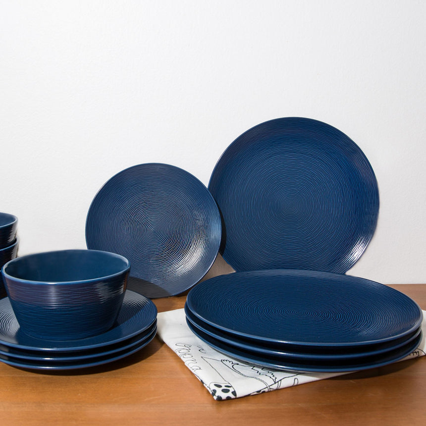 Noritake Navy on Navy Swirl 12 piece Dinner Set - Image 04