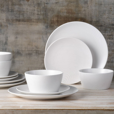 Noritake White on White Dune 12pc Dinner Set - Image 02