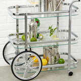 Norris Bar Cart Triple Shelf Silver - Image 03