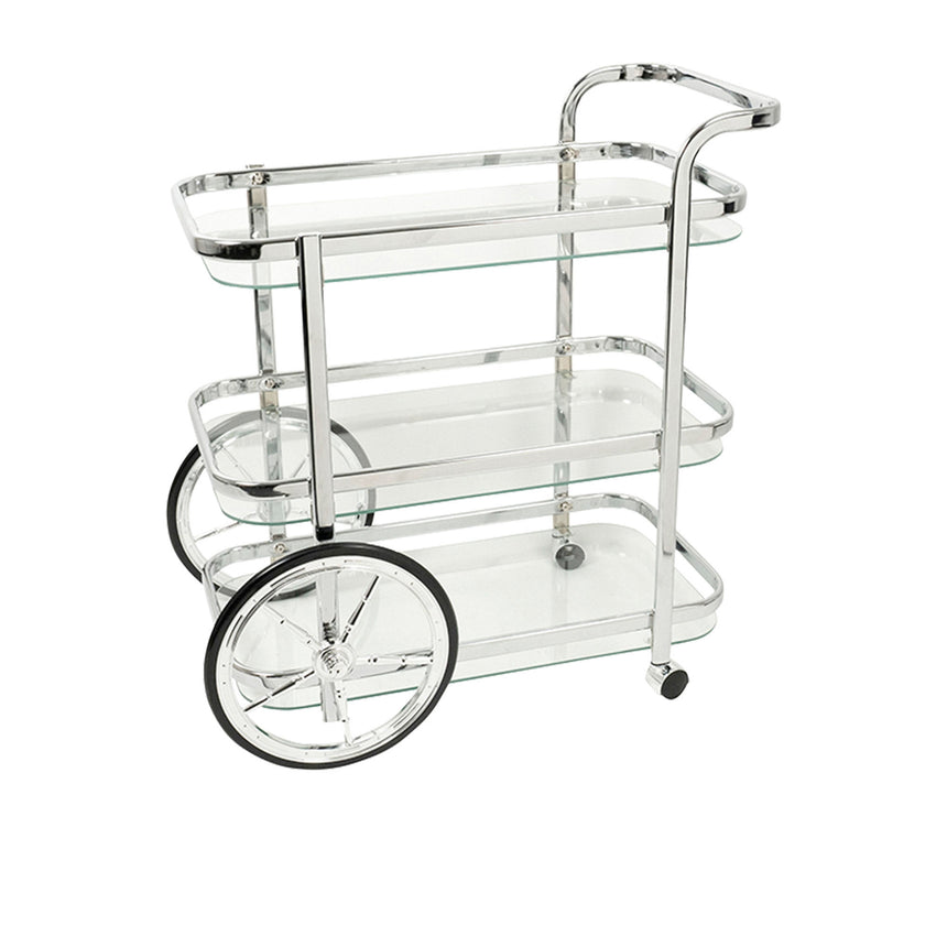 Norris Bar Cart Triple Shelf Silver - Image 01