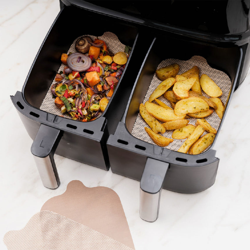 Nostik Dual Basket Rectangular Air Fryer Liner 30cm Set of 4 - Image 04