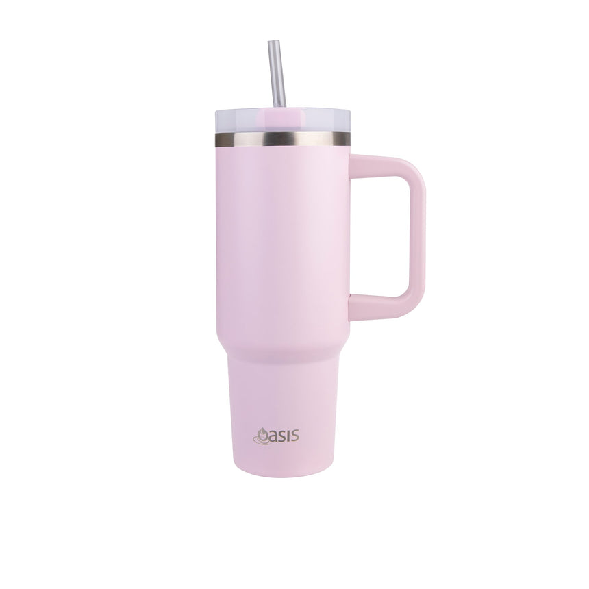 Oasis Stainless Steel Double Wall Insulated Commuter Travel Tumbler 1.2 Litre in Pink Lemonade - Image 01