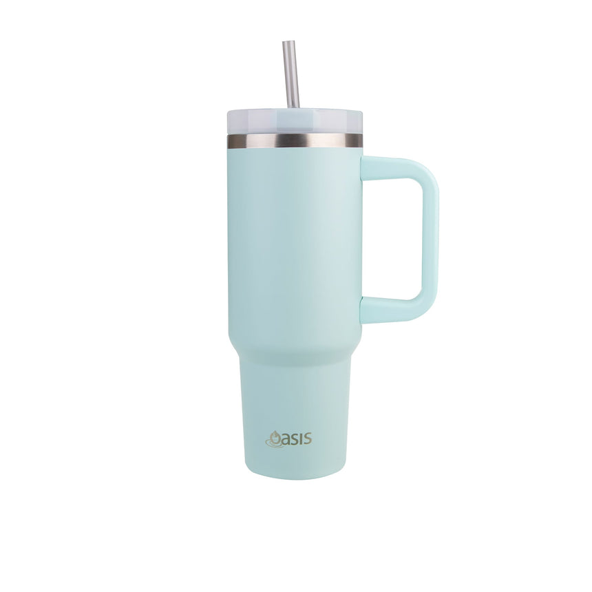 Oasis Stainless Steel Double Wall Insulated Commuter Travel Tumbler 1.2 Litre Sea Mist - Image 01