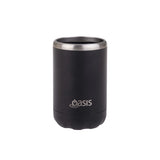 Oasis Stainless Steel Insulated Cooler Can 375ml in Black - Image 01