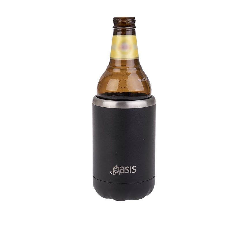 Oasis Stainless Steel Insulated Cooler Can 375ml in Black - Image 03