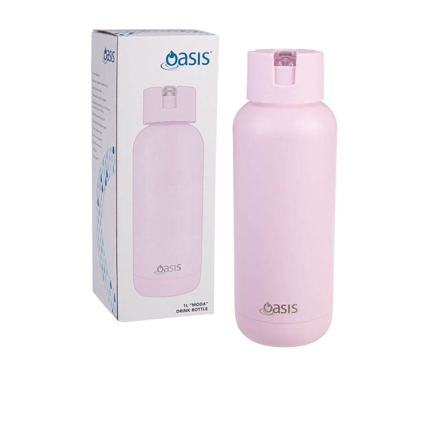 Oasis Moda Triple Wall Insulated Drink Bottle 1 Litre in Pink Lemonade - Image 02