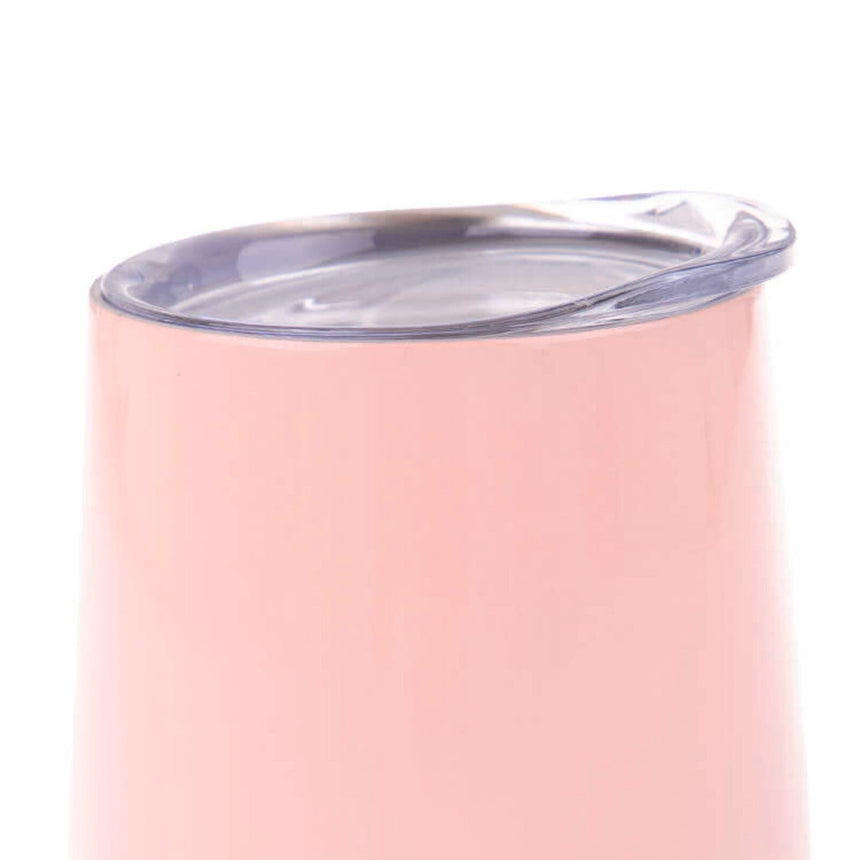 Oasis Stainless Steel Double Wall Wine Tumbler 330ml Soft in Pink - Image 02