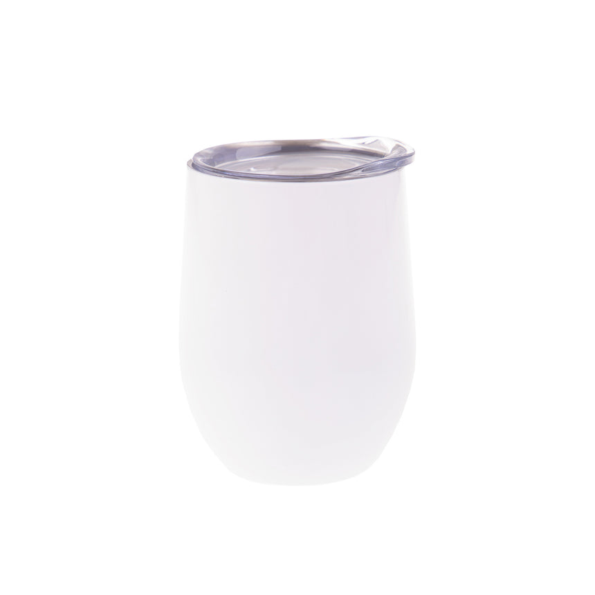 Oasis Stainless Steel Double Wall Wine Tumbler 330ml in White - Image 01