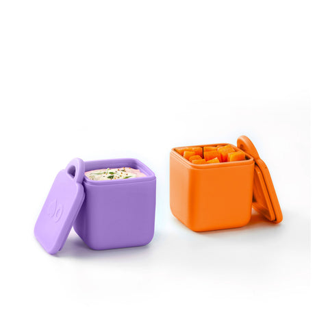 OmieDip Silicone Containers Set of 2 Purple and Orange - Image 04