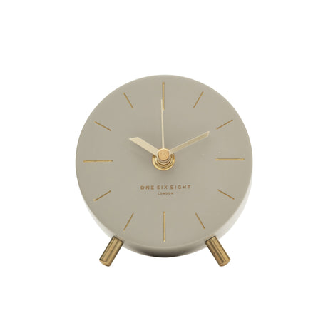 One Six Eight London Angelo Silent Mantel Clock Concrete - Image 01