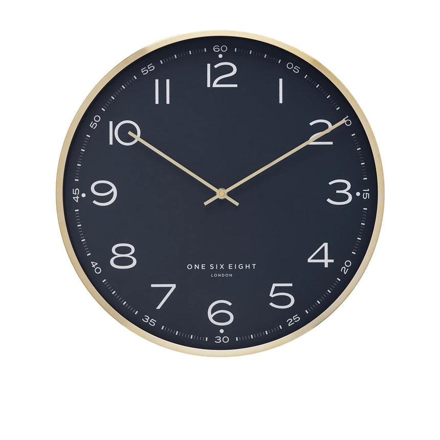 One Six Eight London Austin Silent Wall Clock 40cm Petrol Blue - Image 01