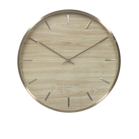 One Six Eight London Avalon Silent Wall Clock 40cm Wood - Image 01