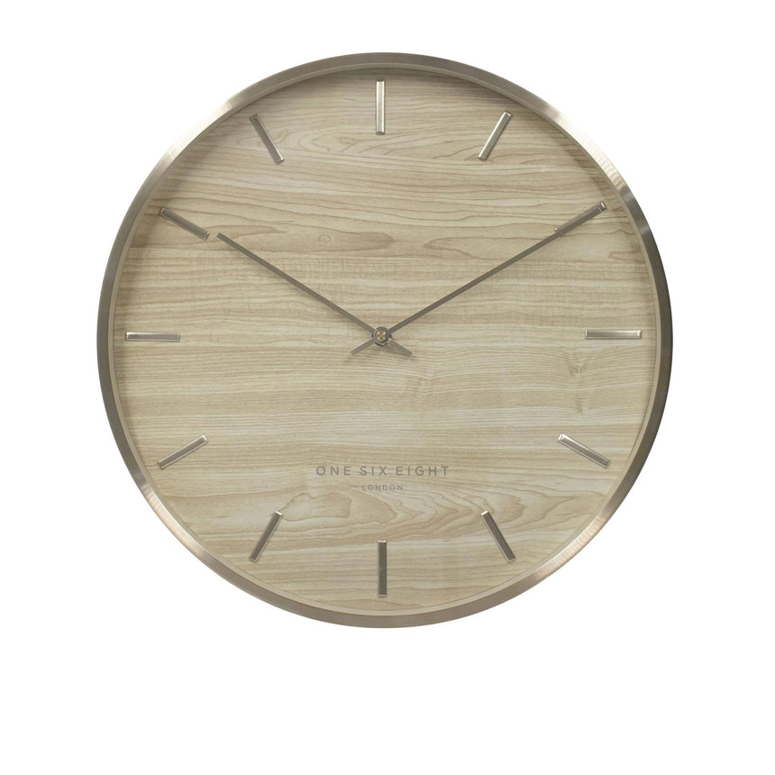 One Six Eight London Avalon Silent Wall Clock 40cm Wood - Image 01