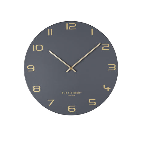 One Six Eight London Blake Silent Wall Clock 30cm Charcoal Grey - Image 01